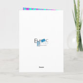 ハッピーバースデーピンクミントグリーンサイケデリックフラワー カード (裏面)