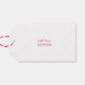 ハッピーバースデーピンクモダン書道シンプル ギフトタグ (裏面横)