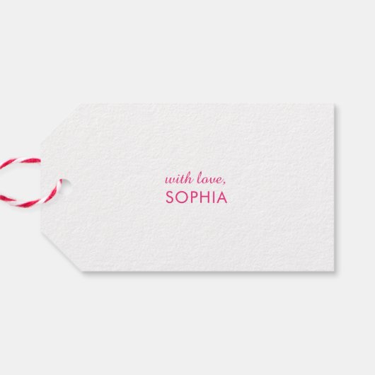 ハッピーバースデーピンクモダン書道シンプル ギフトタグ (裏面横)