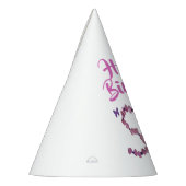 ハッピーバースデーピンクレターSイニシャルモノグラム パーティーハット (左)