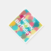 ハッピーバースデーピンク絵を描パーティー スタンダードカクテルナプキン (角)