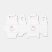 ハッピーバースデーピンク追加の名前モノグラムモダン フェイバーボックス (折り畳みなし)