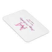 ハッピーバースデーピンク追加の名前モノグラムモダン マグネット (右側)