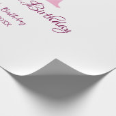 ハッピーバースデーピンク追加の名前モノグラムモダン ラッピングペーパー (角)