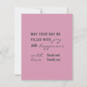 ハッピーバースデーピンク6フォトコラージグリーティングカード (裏面)