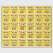 ハッピーバースデーピンク ラッピングペーパー (フラット)