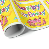 ハッピーバースデーピンク ラッピングペーパー (ロールコーナー)