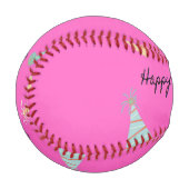 ハッピーバースデーピンク 野球ボール (正面左)