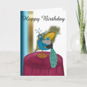 ハッピーバースデーピーコックをテーマにした カード (正面)