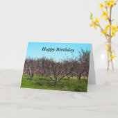 ハッピーバースデーピーチオーチャードインフル開花 カード (黄色い花)