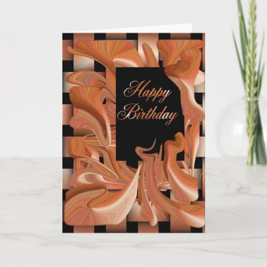 ハッピーバースデーピーチスワール カード (正面)