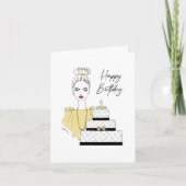 ハッピーバースデーファッションイラストレーションカード カード (正面)