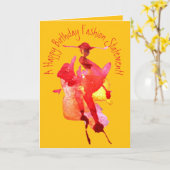 ハッピーバースデーファッション明細書誕生日カード カード (黄色い花)