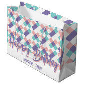 ハッピーバースデーファミリーパステルカラー ラージペーパーバッグ (正面アングル)