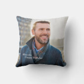 ハッピーバースデーファミリーパパ男性フォトパーソナライズ クッション (裏面)