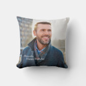 ハッピーバースデーファミリーパパ男性フォトパーソナライズ クッション (正面)