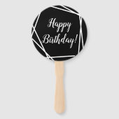 ハッピーバースデーファンキー幾何学白黒 ハンドファン (裏面)