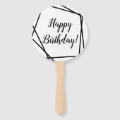 ハッピーバースデーファンキー幾何学白黒 ハンドファン (正面)