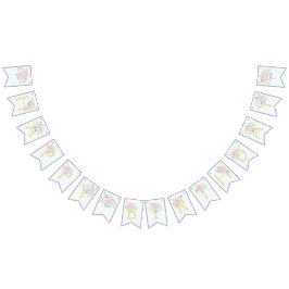 ハッピーバースデーファンシーバラブルーベリーバンティンバナー バンティングフラッグ