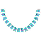 ハッピーバースデーファンタジーパープルムーンイエロースターズ バンティングフラッグ (全)