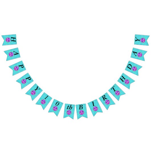 ハッピーバースデーファンタジーパープルムーンイエロースターズ バンティングフラッグ (全)