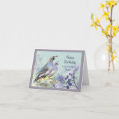 ハッピーバースデーファーザーパパカリフォルニアウイルバード カード (黄色い花)