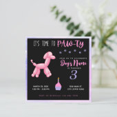 ハッピーバースデーファーベビーガールドッグパーティの招待状 招待状 (スタンド正面)