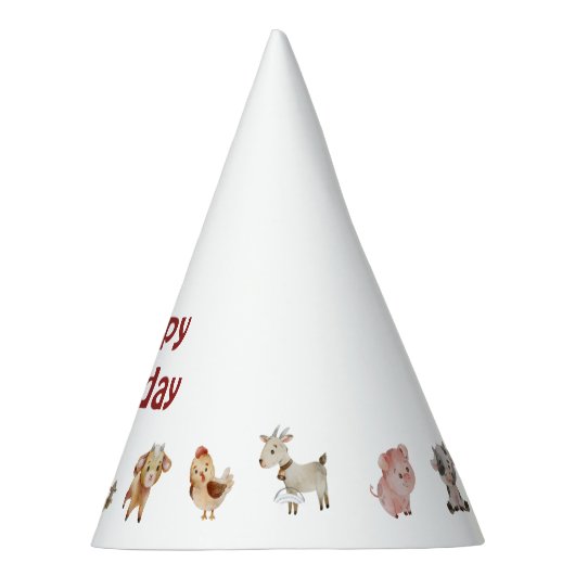 ハッピーバースデーファーム動物パーティー帽子 パーティーハット (右)