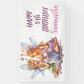 ハッピーバースデーフェアリー旗 横断幕 (縦)