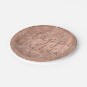 ハッピーバースデーフェイクバラ金ゴールドグリッターグラムパーティー ペーパープレート (アングル)