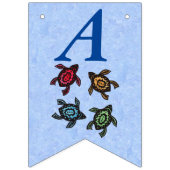 ハッピーバースデーフェスティバルカラフル群のカメ バンティングフラッグ (第2の旗)