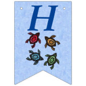 ハッピーバースデーフェスティバルカラフル群のカメ バンティングフラッグ (第1の旗)