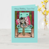 ハッピーバースデーフェレットカード カード (黄色い花)