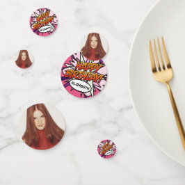 ハッピーバースデーフォトおもしろいレトロ漫画帳 コンフェッティ