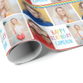 ハッピーバースデーフォトコラージュ美しい虹 ラッピングペーパー (ロールコーナー)