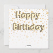 ハッピーバースデーフォトコラージュ&金ゴールドバルーン文字 シーズンカード (裏面)