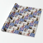 ハッピーバースデーフォトコラージュAny Age Navy Pink ラッピングペーパー (アンロールド)