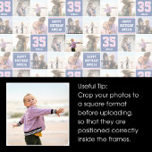 ハッピーバースデーフォトコラージュAny Age Navy Pink ラッピングペーパー