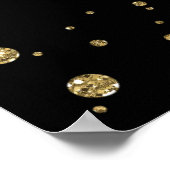 ハッピーバースデーフォトパーティーイベント金ゴールドブラックカスタム ポスター (角)