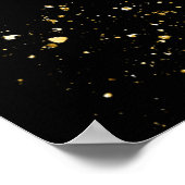 ハッピーバースデーフォトパーティーイベント金ゴールドブラックカスタム ポスター (角)