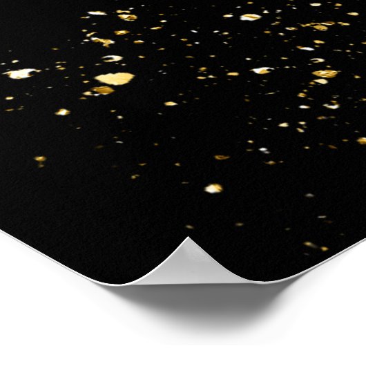 ハッピーバースデーフォトパーティーイベント金ゴールドブラックカスタム ポスター (角)