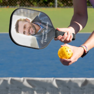 ハッピーバースデーフォトファミリーパパ父カスタム ピックルボールラケット