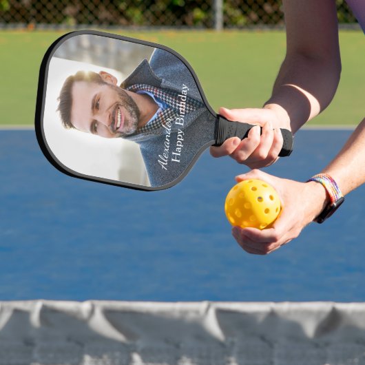 ハッピーバースデーフォトファミリーパパ父カスタム ピックルボールラケット (インサイチュ)