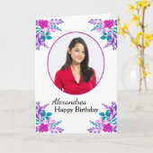 ハッピーバースデーフォトフラワーカスタムズ名刺 カード (黄色い花)