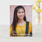 ハッピーバースデーフォトモダンシンプル カード (黄色い花)