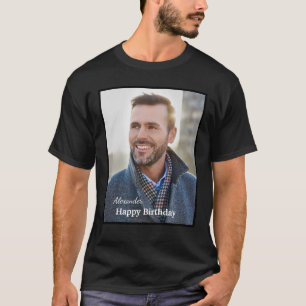 ハッピーバースデーフォト名文字カスタム Tシャツ