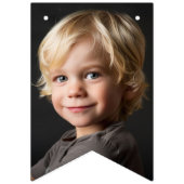 ハッピーバースデーフォト子供の誕生日ブルー バンティングフラッグ (第1の旗)