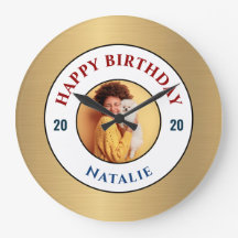 ハッピーバースデーフォト金ゴールドのパーソナエレガントライズ