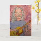 ハッピーバースデーフォークロックドゥード カード (黄色い花)