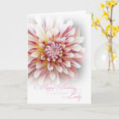 ハッピーバースデーフォーレディカード/ダリア カード (黄色い花)